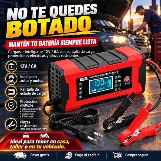 Cargador De Bateria Para Auto/Moto 12v