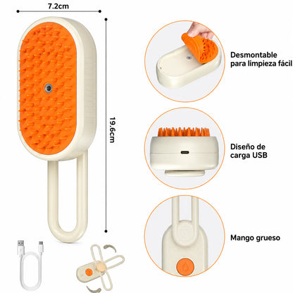 Cepillo Vapor 3 en 1 Perros Gatos Portáti